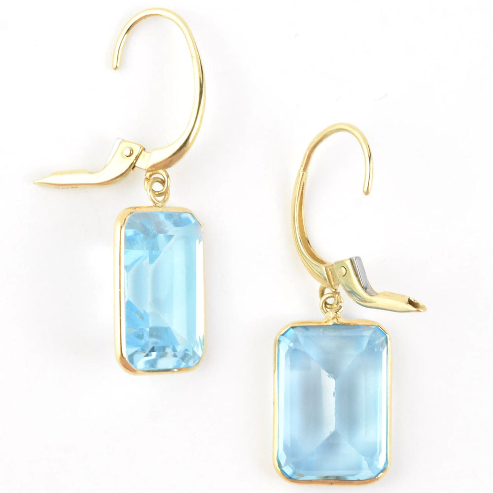 Pools of Light Emerald-Cut Earrings in 14k Yellow Gold - Goldmakers Fine Jewelry