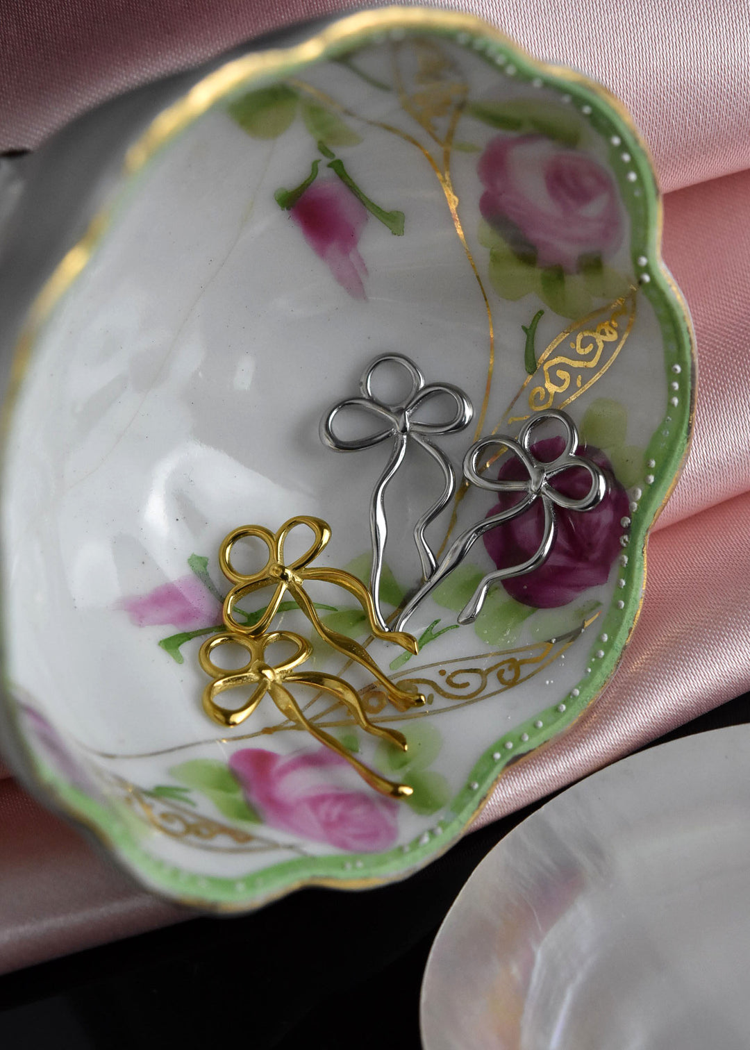 Dainty Bow Huggie Hoop Charms - Goldmakers Fine Jewelry