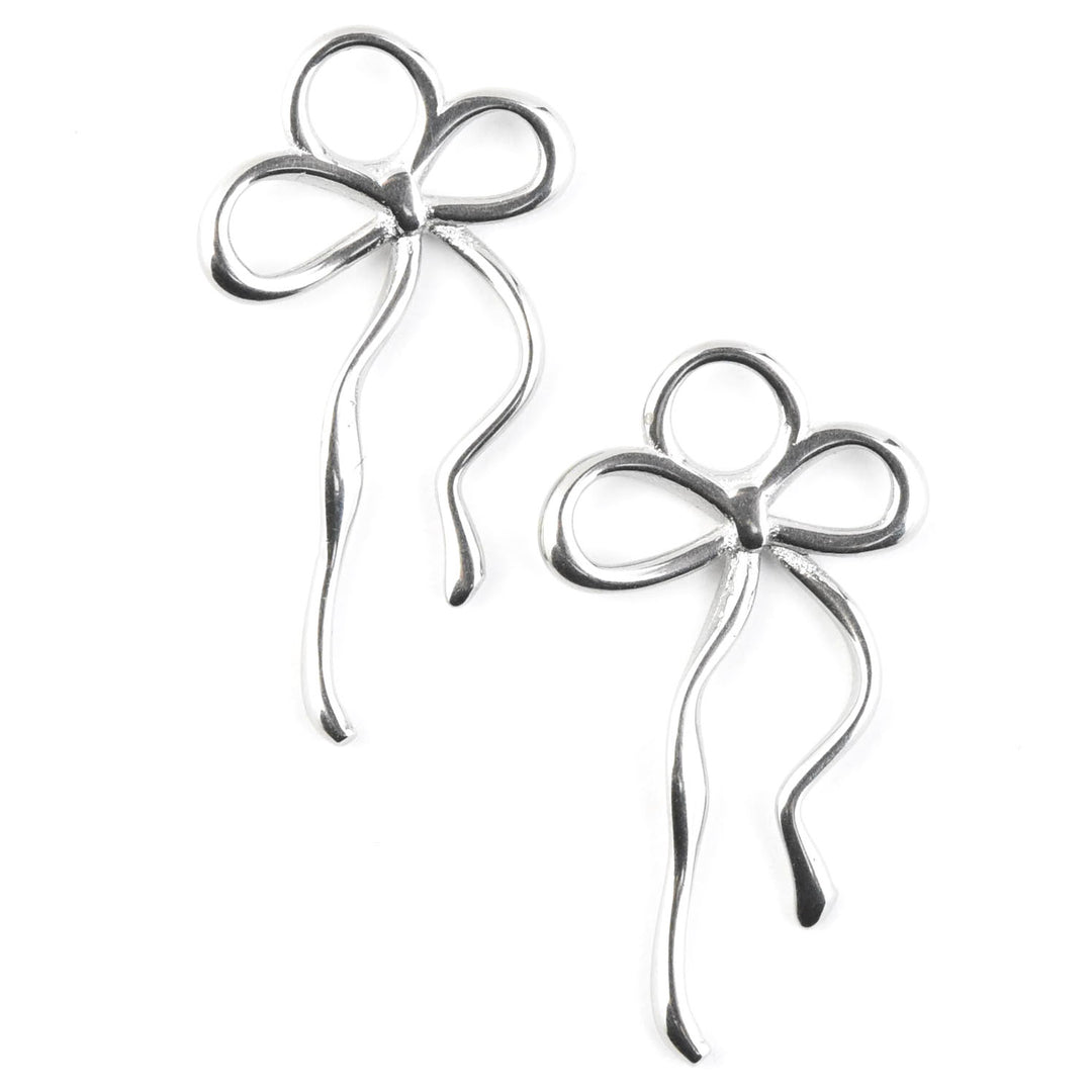 Dainty Bow Huggie Hoop Charms - Goldmakers Fine Jewelry