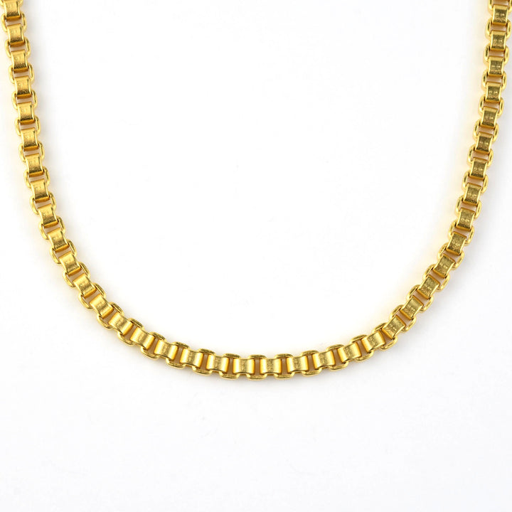 Brass Box Chain Necklace - Goldmakers Fine Jewelry