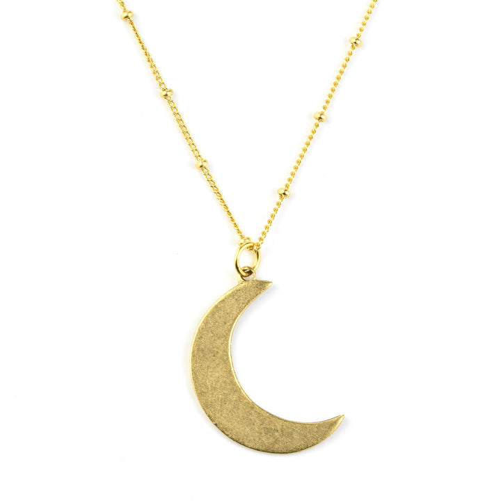 Brass Crescent Moon Necklace