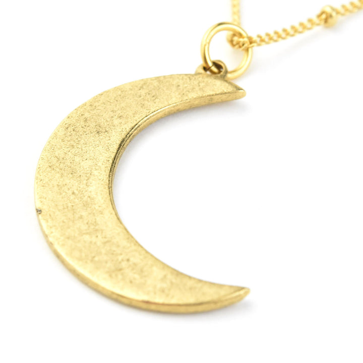 Brass Crescent Moon Necklace