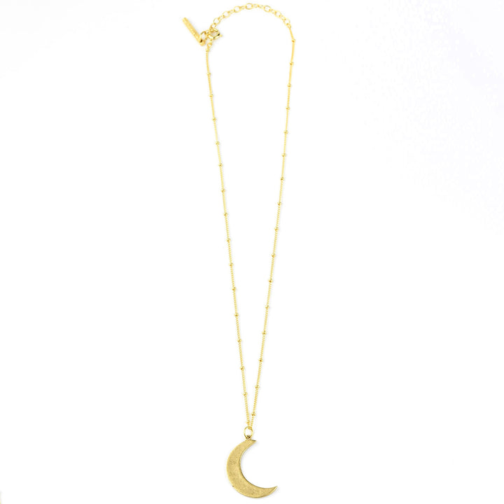 Brass Crescent Moon Necklace