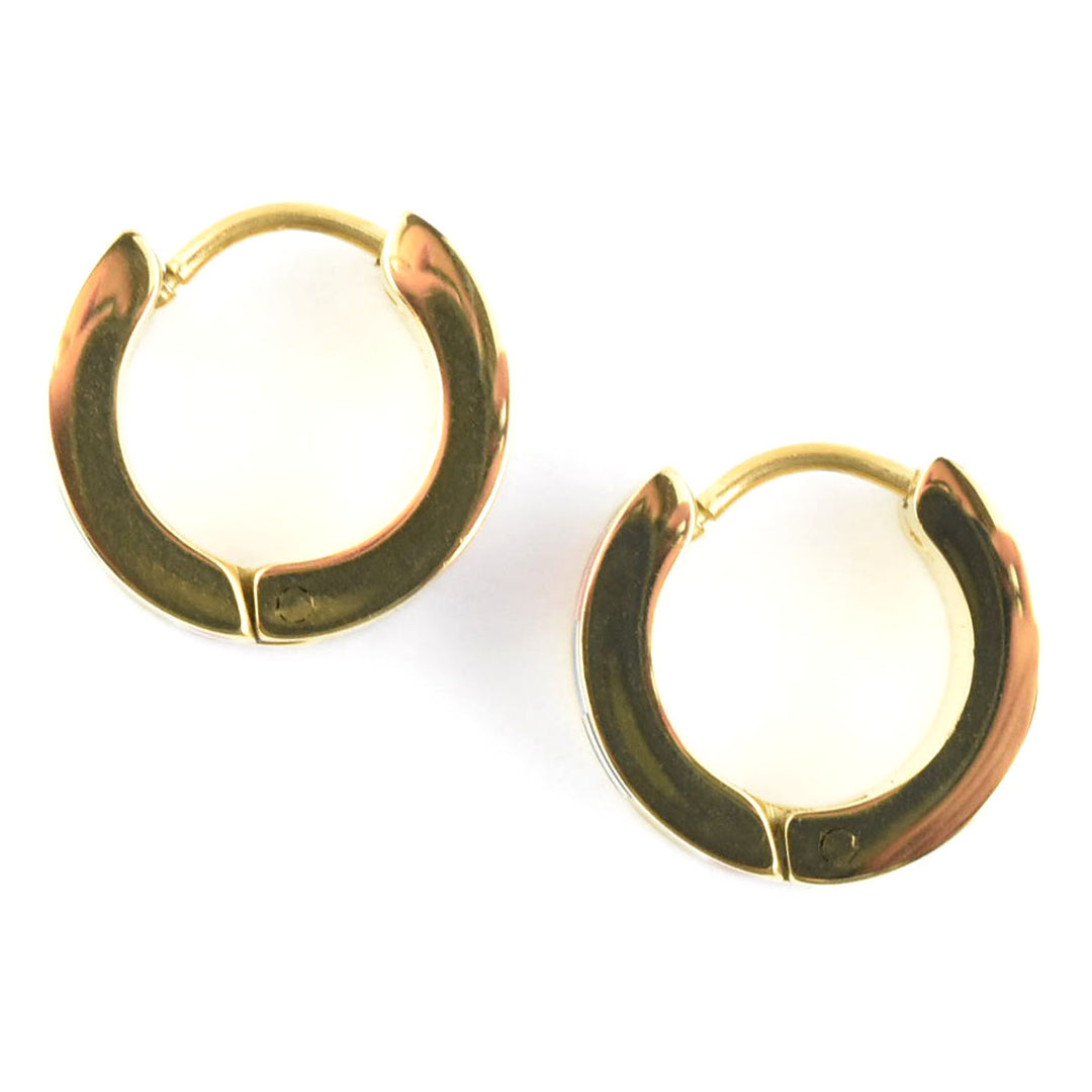 Bright Checkered Super Chunky Huggie Hoops - Goldmakers Fine Jewelry