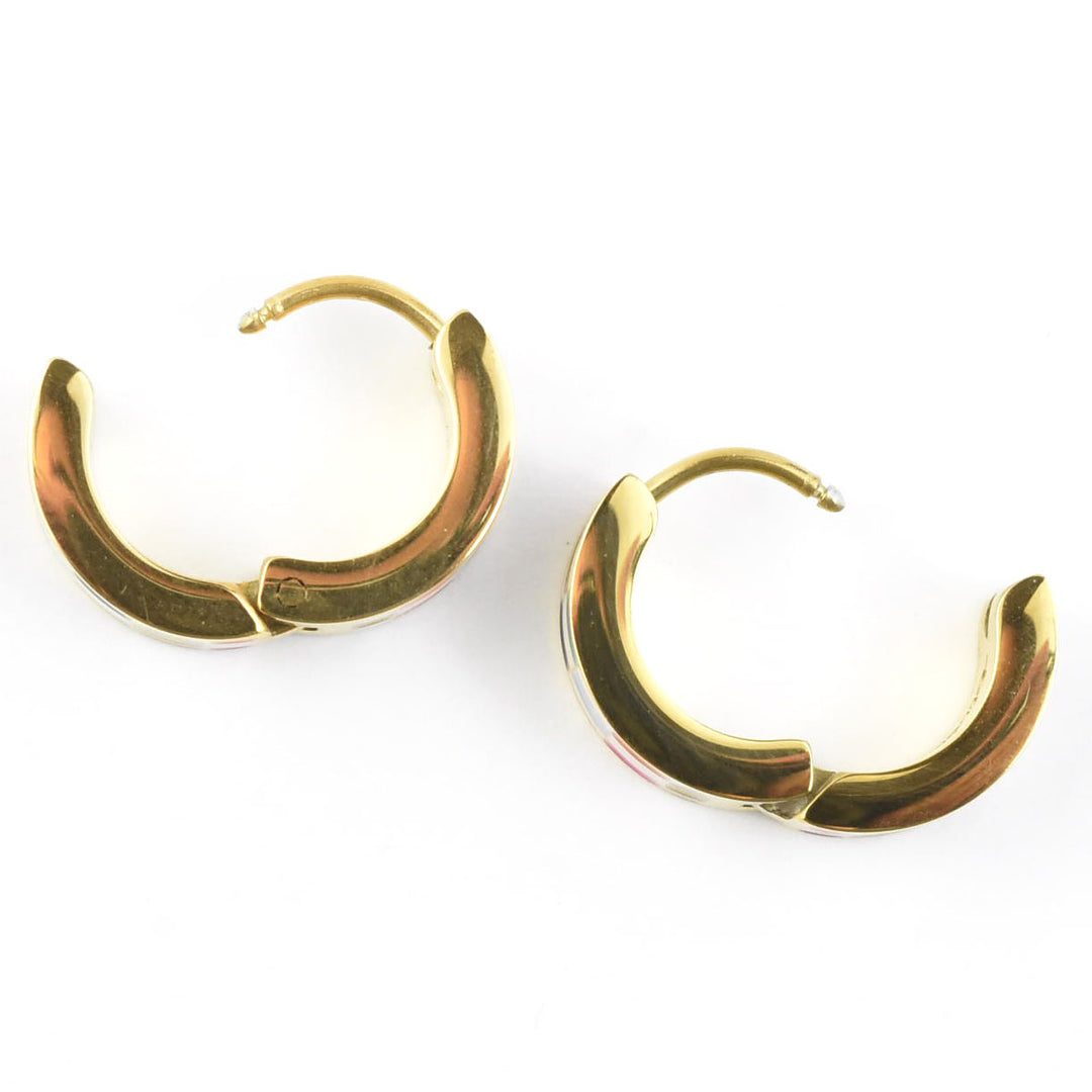 Bright Checkered Super Chunky Huggie Hoops - Goldmakers Fine Jewelry