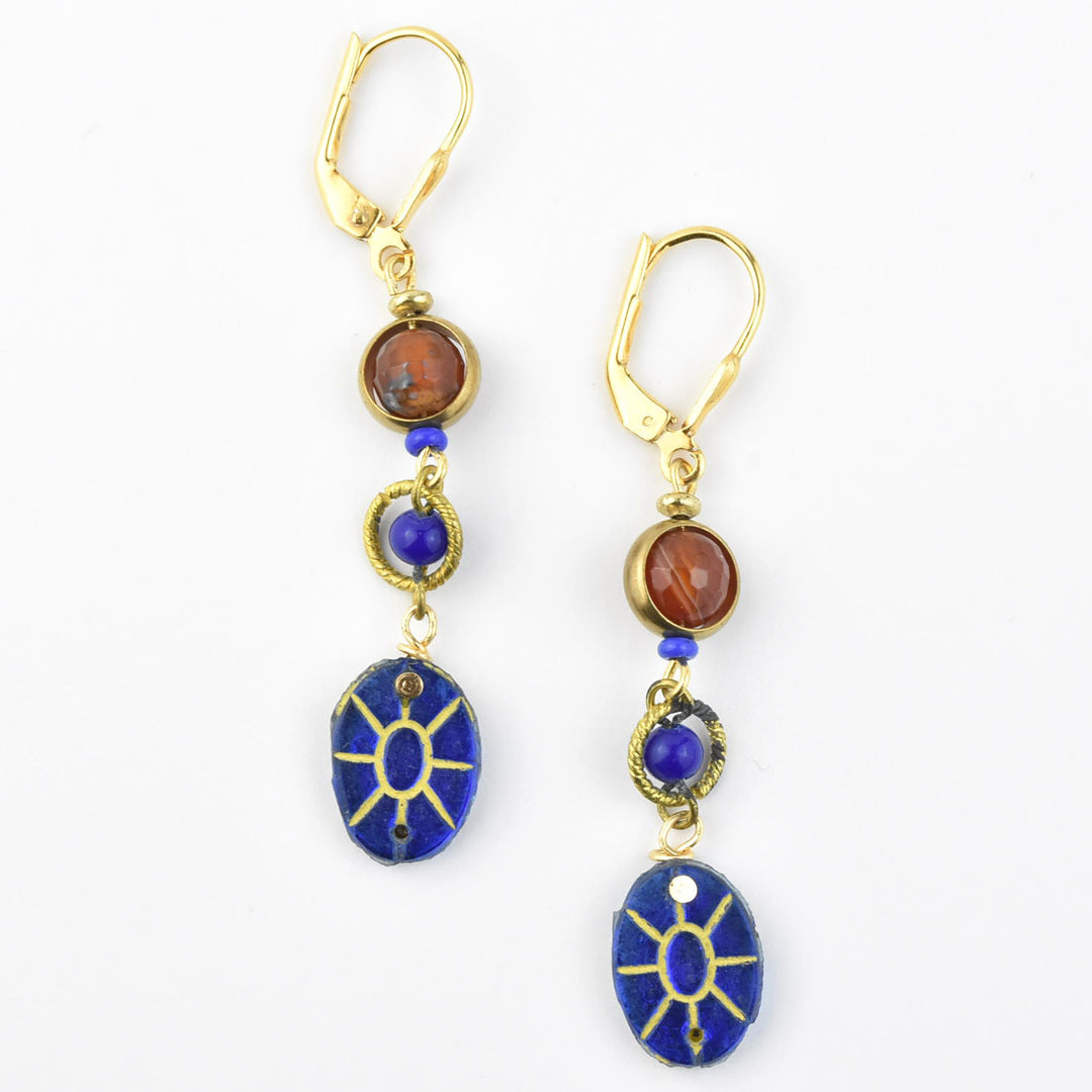 Blue Art Glass Dangles