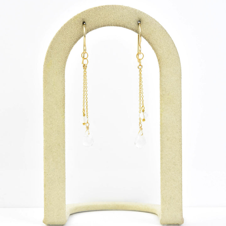Briolette and Rondelle Chain Earrings