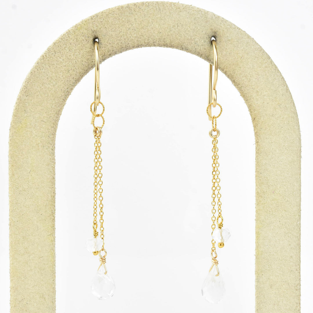 Briolette and Rondelle Chain Earrings