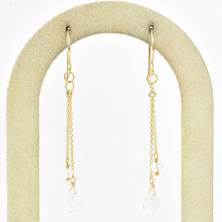 Briolette and Rondelle Chain Earrings