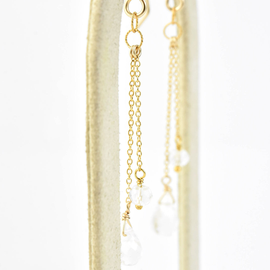 Briolette and Rondelle Chain Earrings