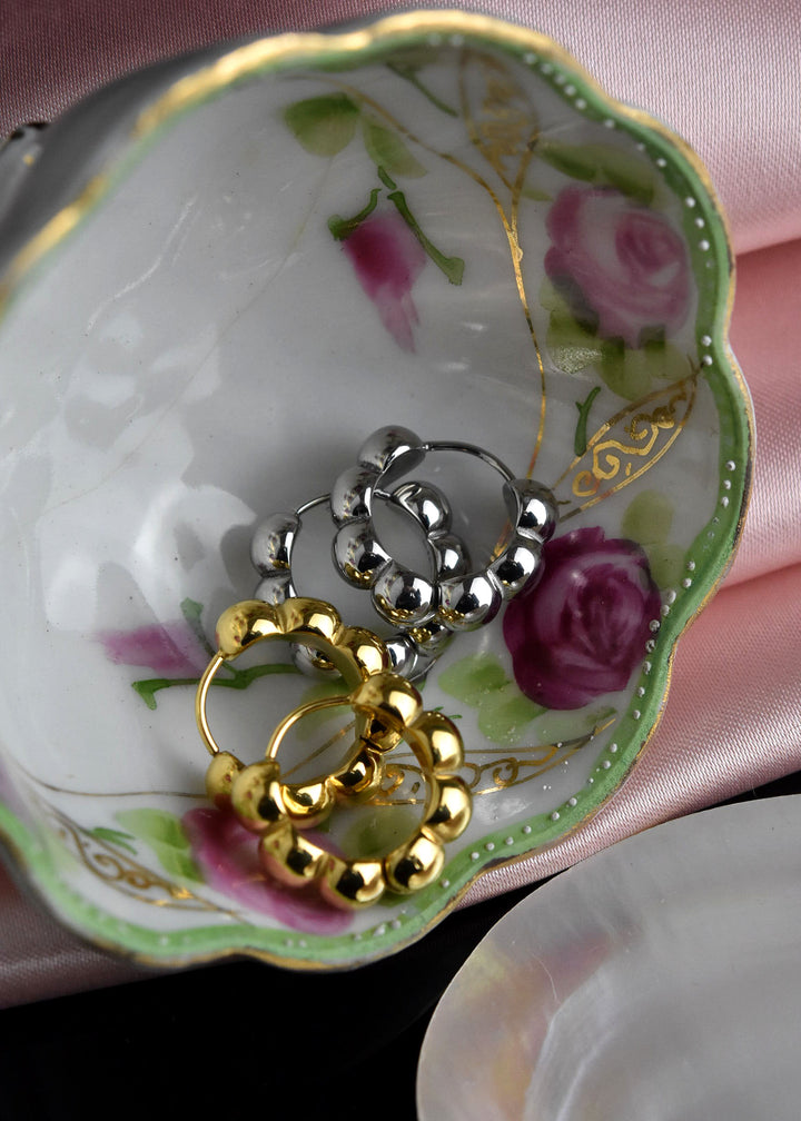 Bubble Chunky Rounded Huggie Hoops - Goldmakers Fine Jewelry