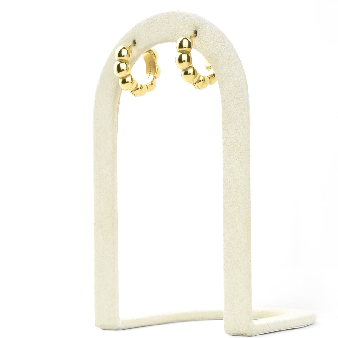 Bubble Chunky Rounded Huggie Hoops - Goldmakers Fine Jewelry