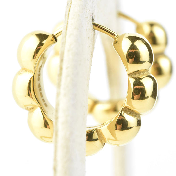 Bubble Chunky Rounded Huggie Hoops - Goldmakers Fine Jewelry