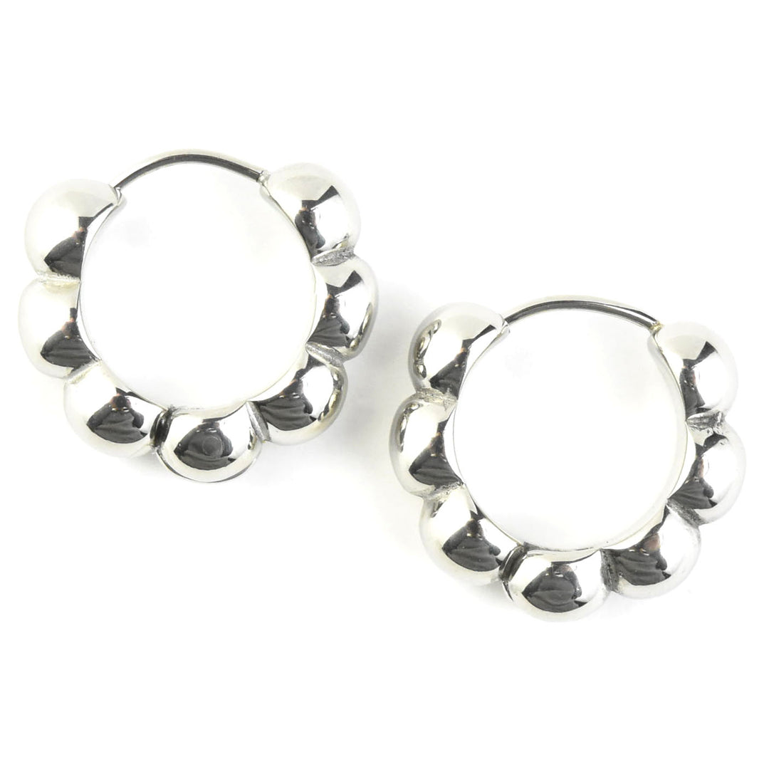 Bubble Chunky Rounded Huggie Hoops - Goldmakers Fine Jewelry