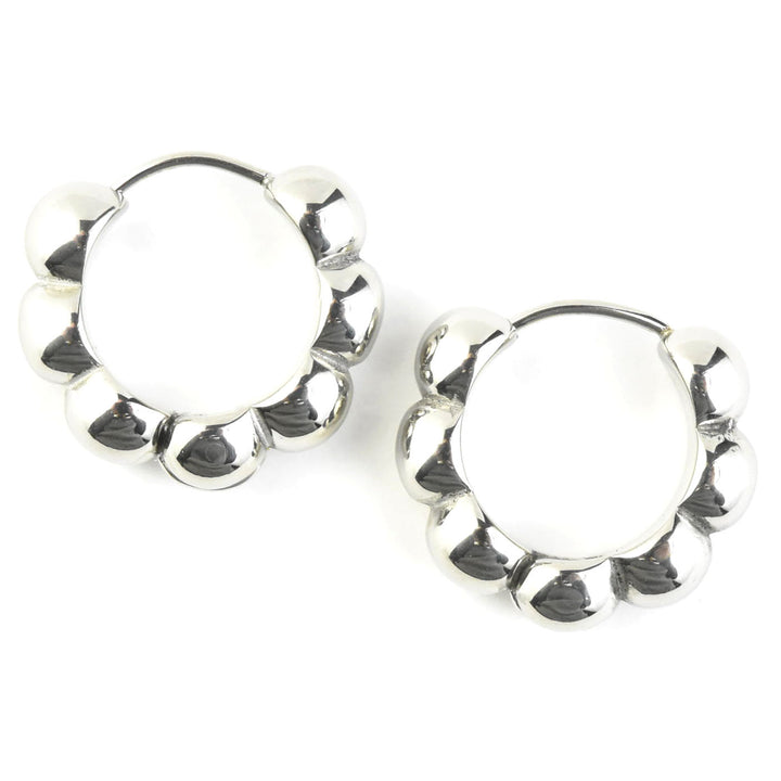 Bubble Chunky Rounded Huggie Hoops - Goldmakers Fine Jewelry