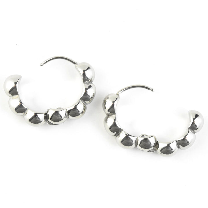 Bubble Chunky Rounded Huggie Hoops - Goldmakers Fine Jewelry