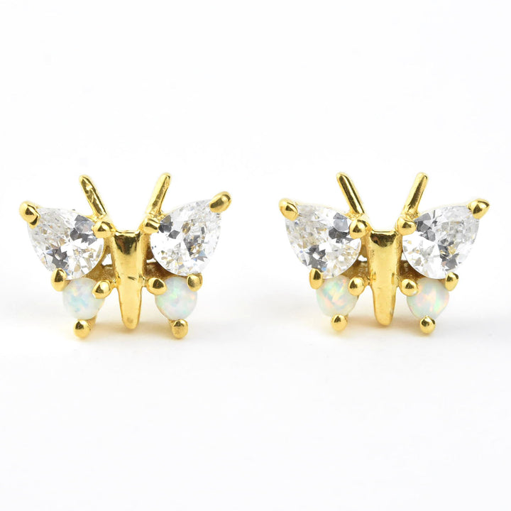 Opal & Cubic Zirconia Butterfly Belle Studs