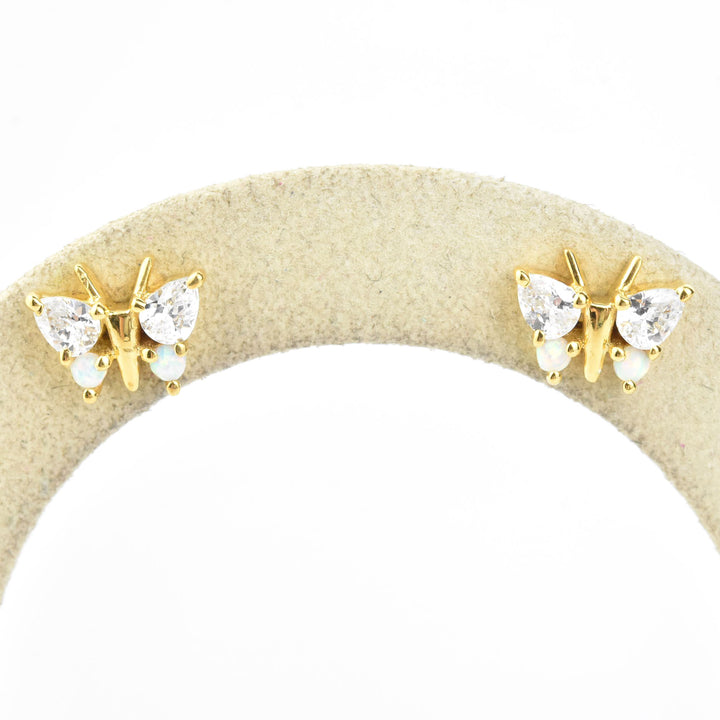 Opal & Cubic Zirconia Butterfly Belle Studs