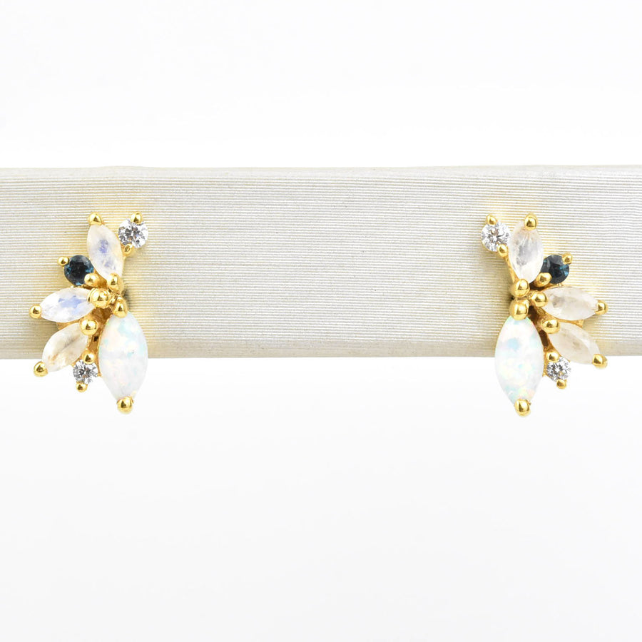 Opal & Cubic Zirconia Butterfly Studs - Goldmakers Fine Jewelry