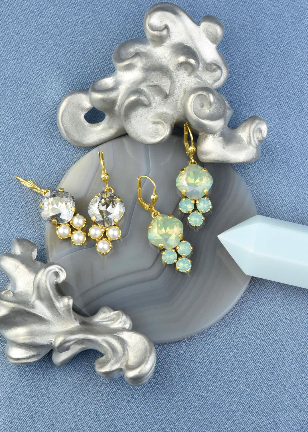 Byzantine Crystal Earrings - Goldmakers Fine Jewelry