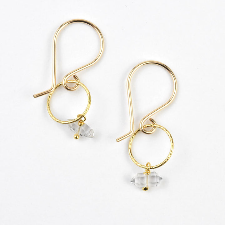 Herkimer on Bubble Link Earrings - Goldmakers Fine Jewelry