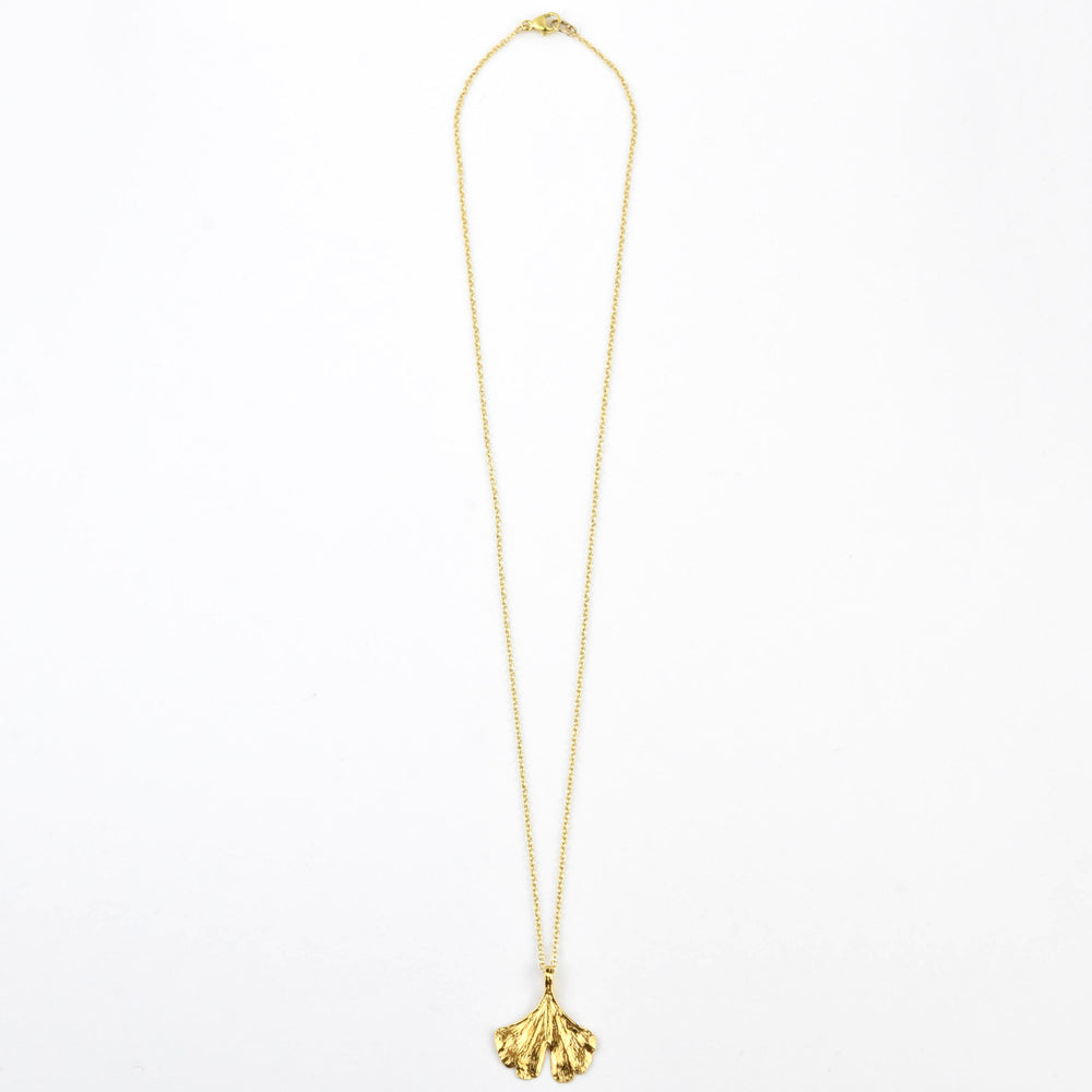 Medium Vermeil Ginkgo Necklace - Goldmakers Fine Jewelry