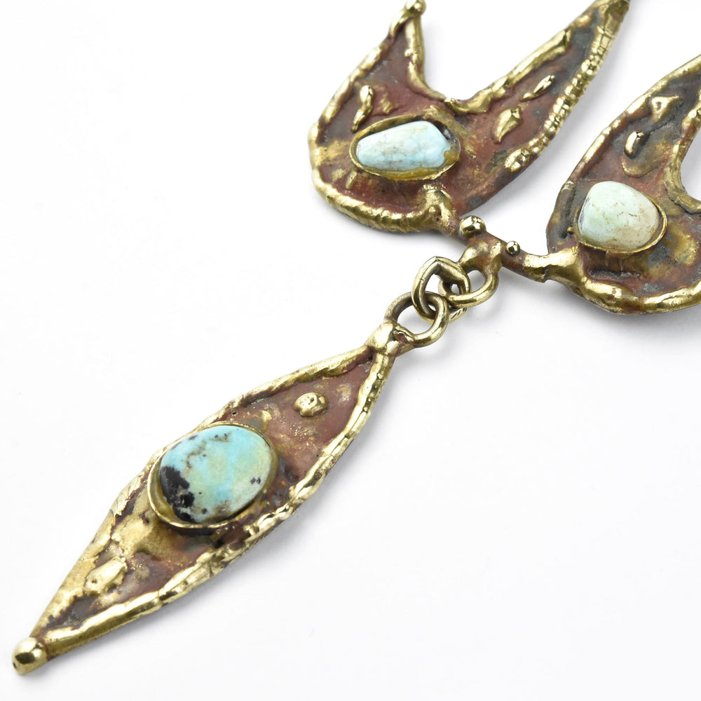 Pal Kepenyes Bronze & Turquoise Statement Necklace - Goldmakers Fine Jewelry