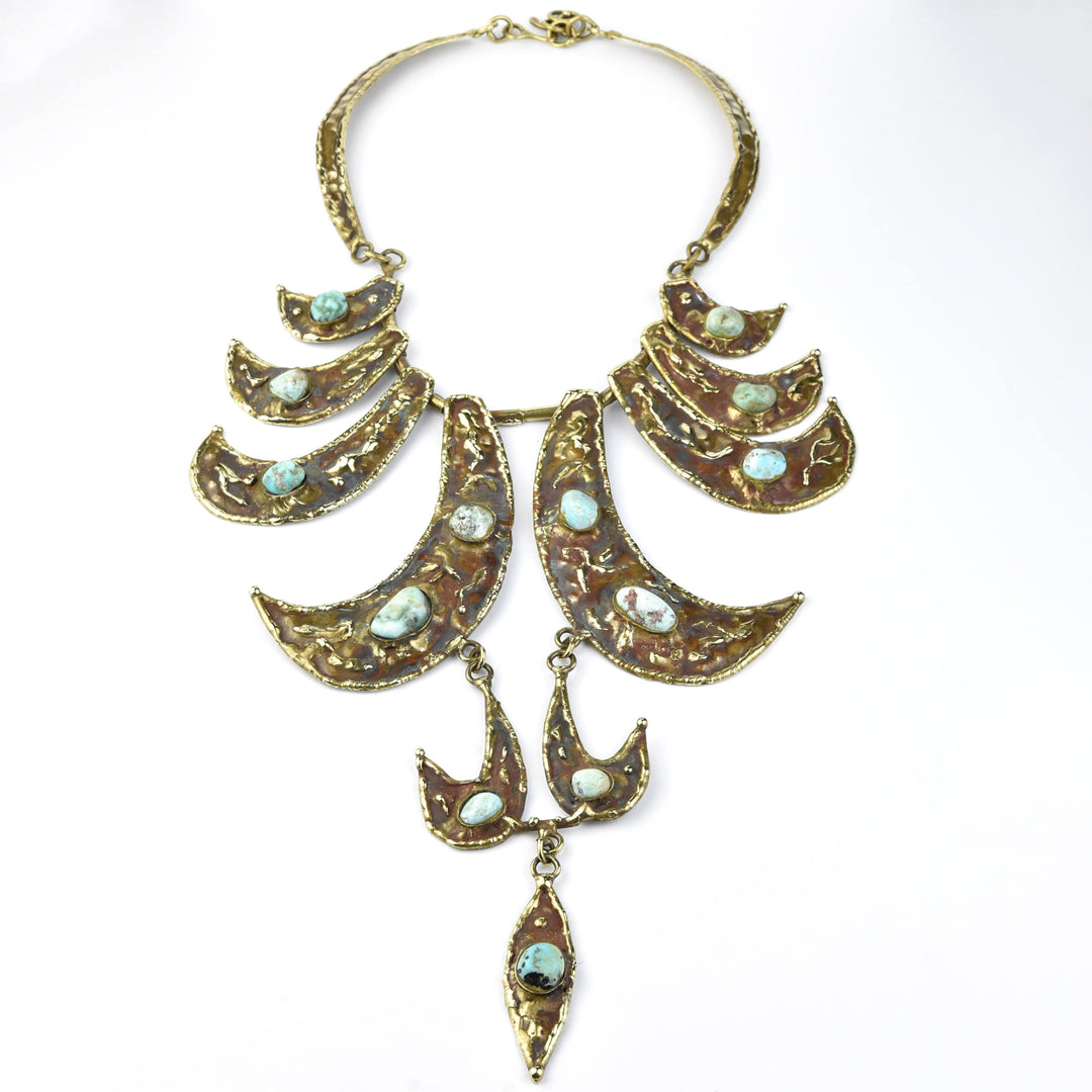 Pal Kepenyes Bronze & Turquoise Statement Necklace - Goldmakers Fine Jewelry