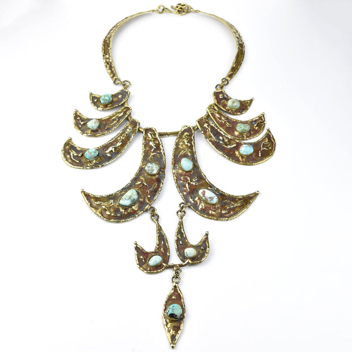Pal Kepenyes Bronze & Turquoise Statement Necklace - Goldmakers Fine Jewelry
