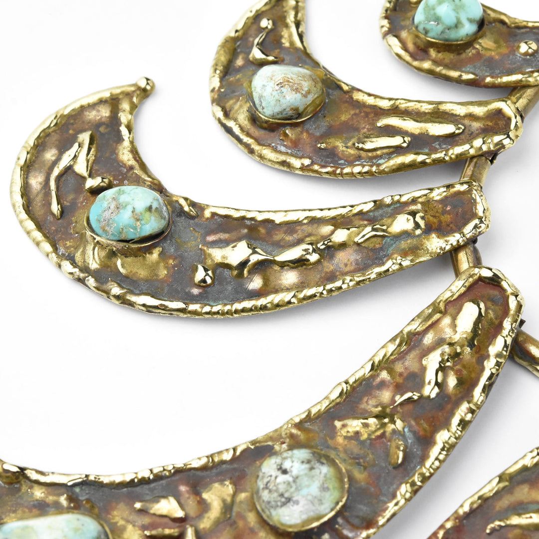 Pal Kepenyes Bronze & Turquoise Statement Necklace - Goldmakers Fine Jewelry