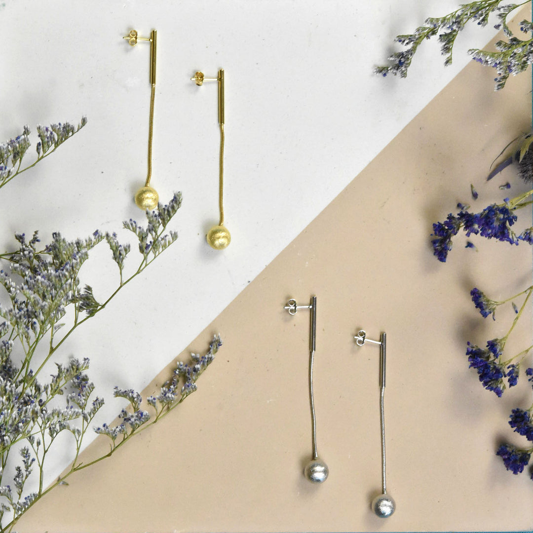 Ball Chain Drop Earrings - Goldmakers Fine Jewelry
