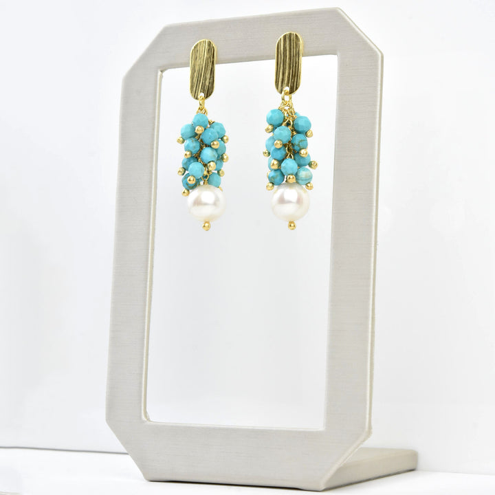 Beaded Earrings with Pearl - Goldmakers Fine Jewelry
