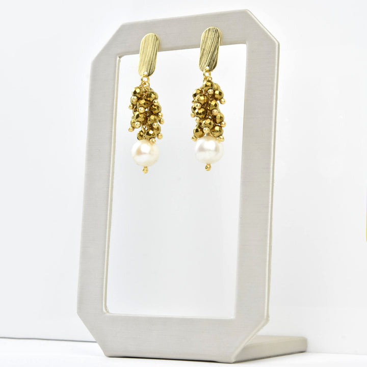 Beaded Earrings with Pearl - Goldmakers Fine Jewelry