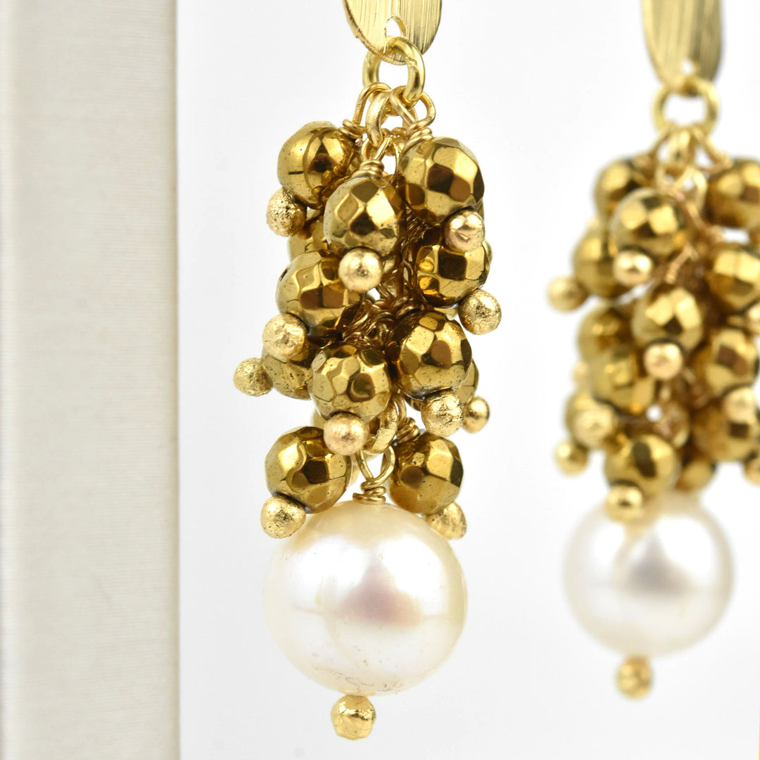 Beaded Earrings with Pearl - Goldmakers Fine Jewelry