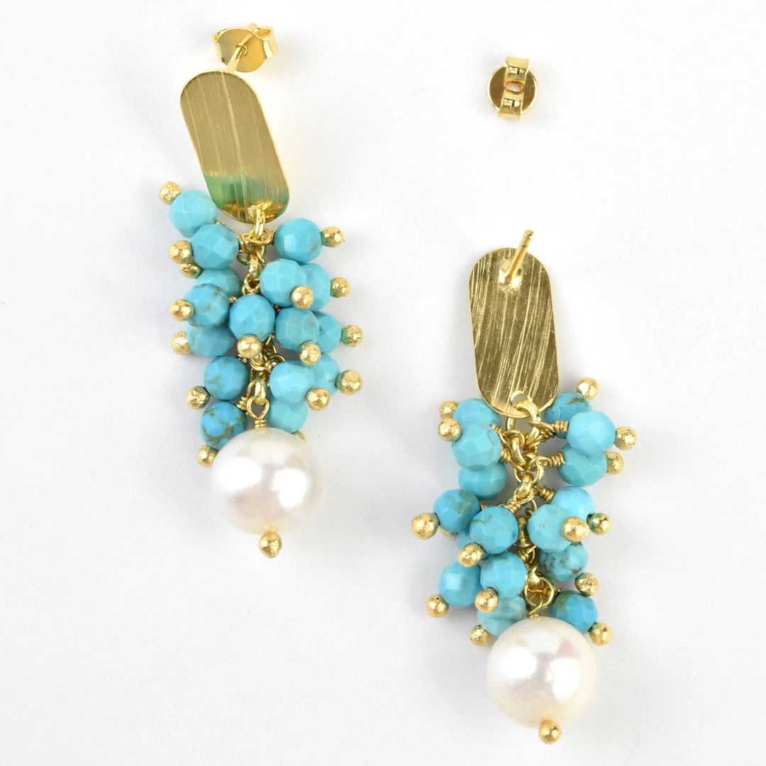 Beaded Earrings with Pearl - Goldmakers Fine Jewelry