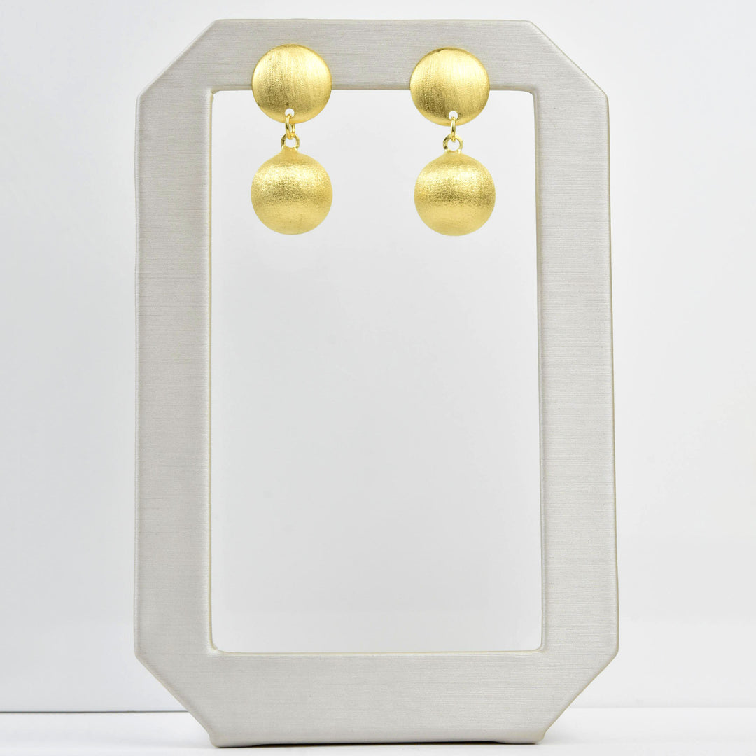 Circle Ball Earring in Gold Tone - Goldmakers Fine Jewelry