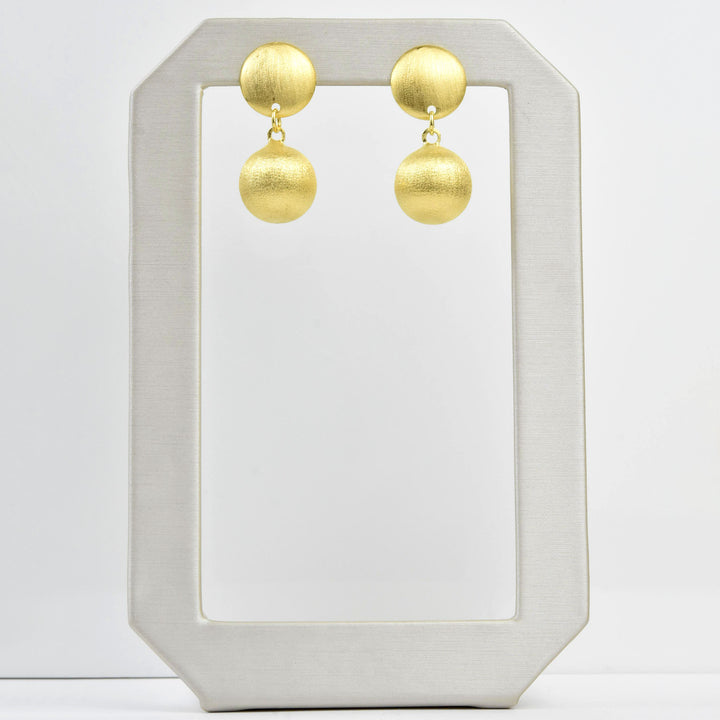 Circle Ball Earring in Gold Tone - Goldmakers Fine Jewelry