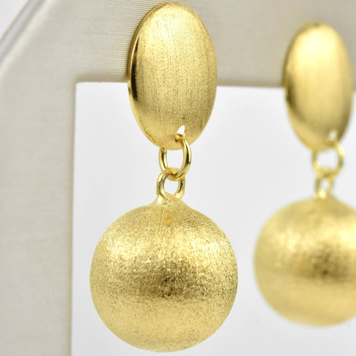 Circle Ball Earring in Gold Tone - Goldmakers Fine Jewelry