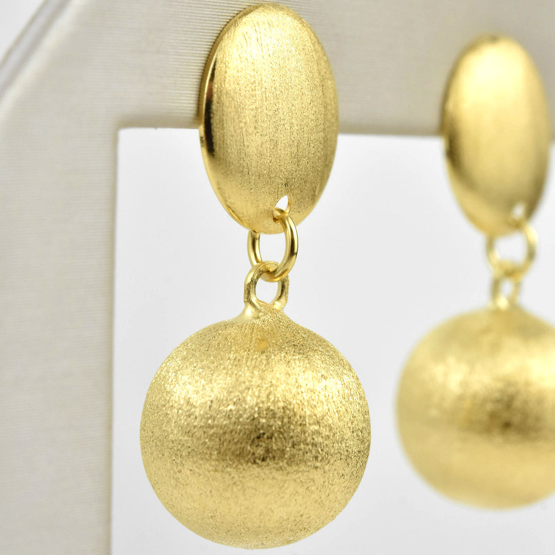 Circle Ball Earring in Gold Tone - Goldmakers Fine Jewelry