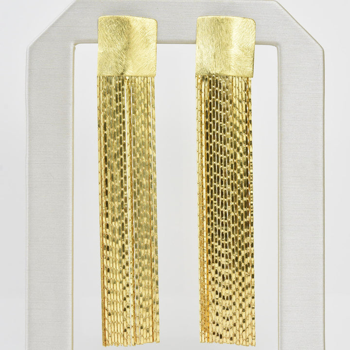Large Metallic Tassel Earrings - Goldmakers Fine Jewelry