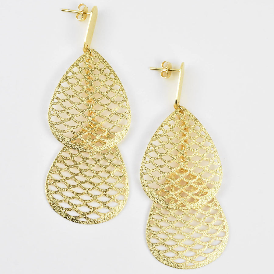 Mermaid Earrings in Gold Tone - Goldmakers Fine Jewelry