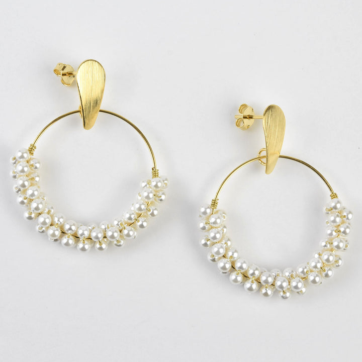 Pearl Circle Earrings - Goldmakers Fine Jewelry