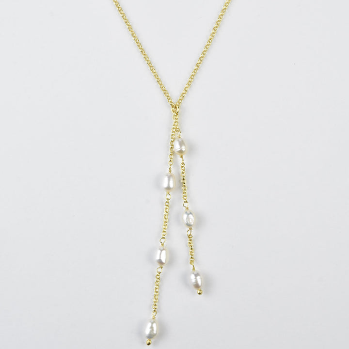 Pearl Lariat Necklace - Goldmakers Fine Jewelry