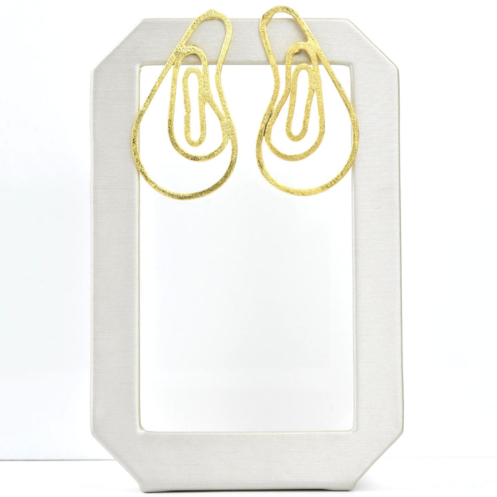 Scribble Post Earrings in Gold Tone - Goldmakers Fine Jewelry