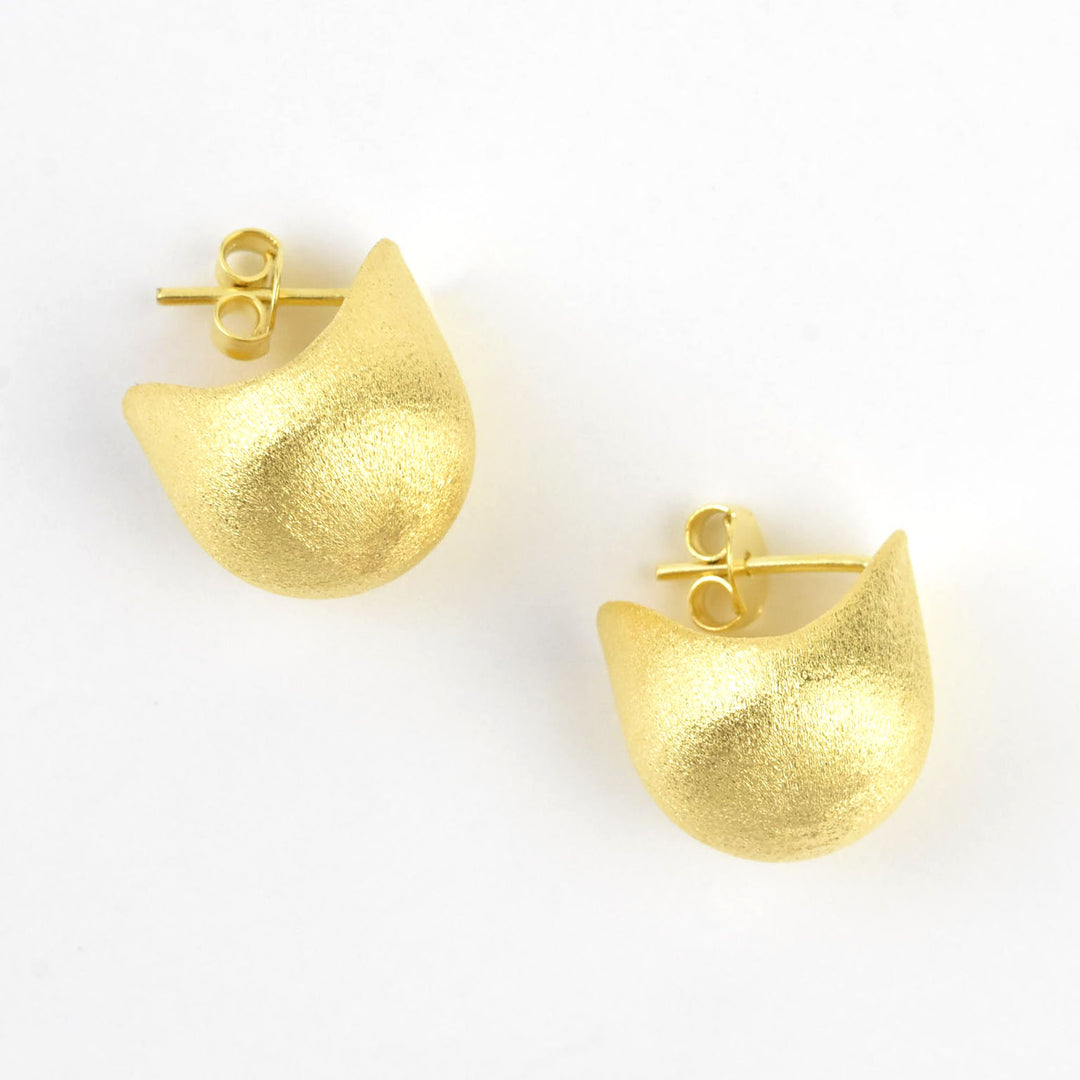 Extra Small Cupped Gold Tone Hoops - Goldmakers Fine Jewelry