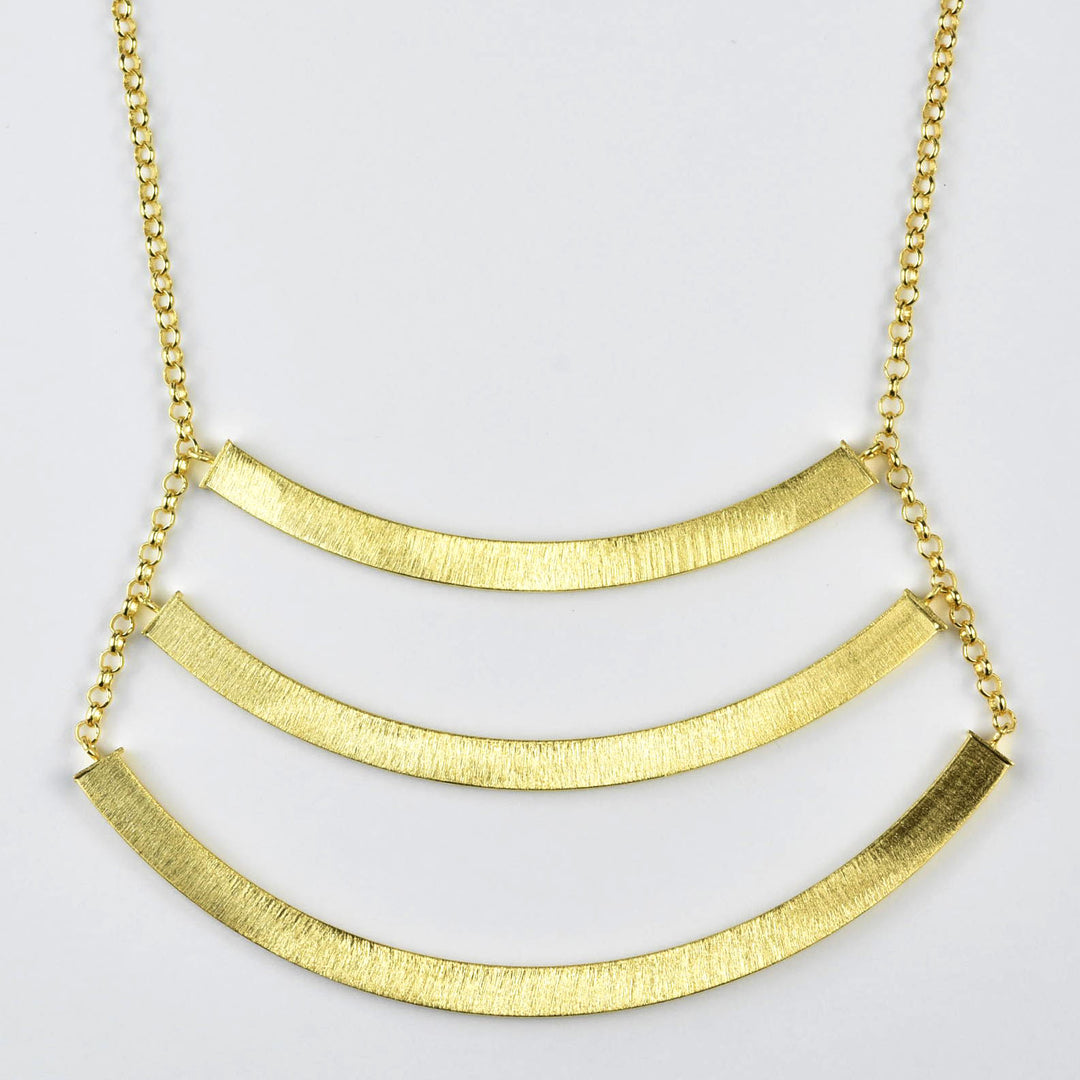 Triple Arc Collar Necklace in Gold Tone - Goldmakers Fine Jewelry