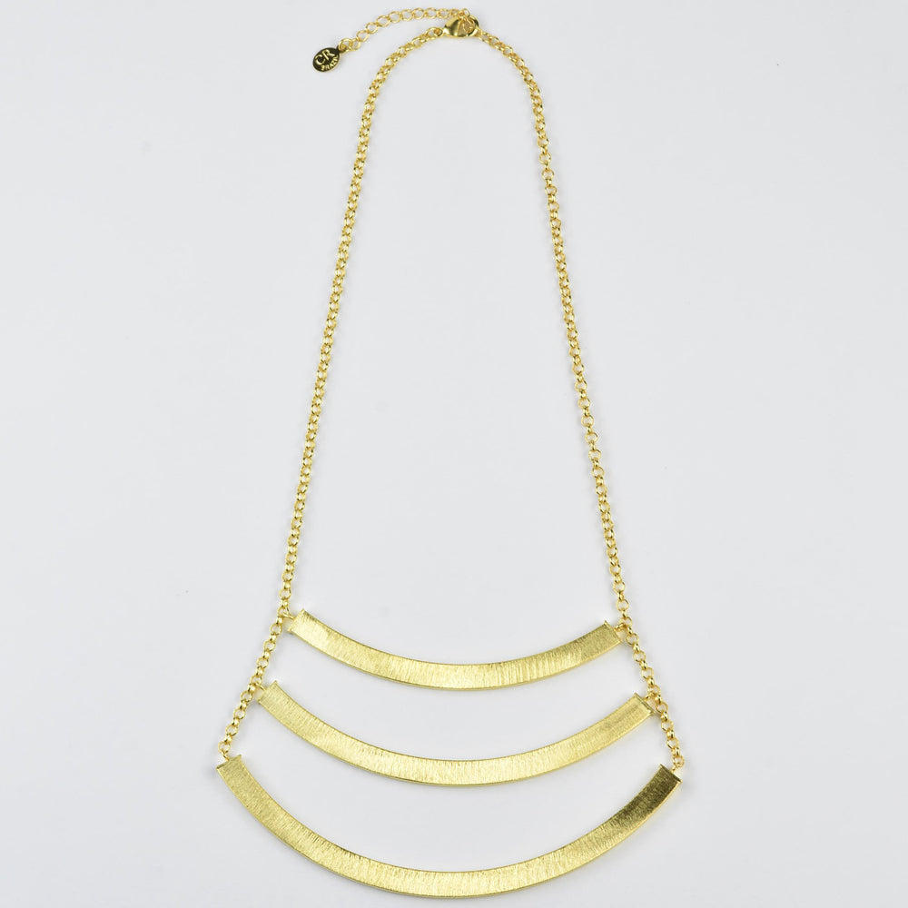 Triple Arc Collar Necklace in Gold Tone - Goldmakers Fine Jewelry