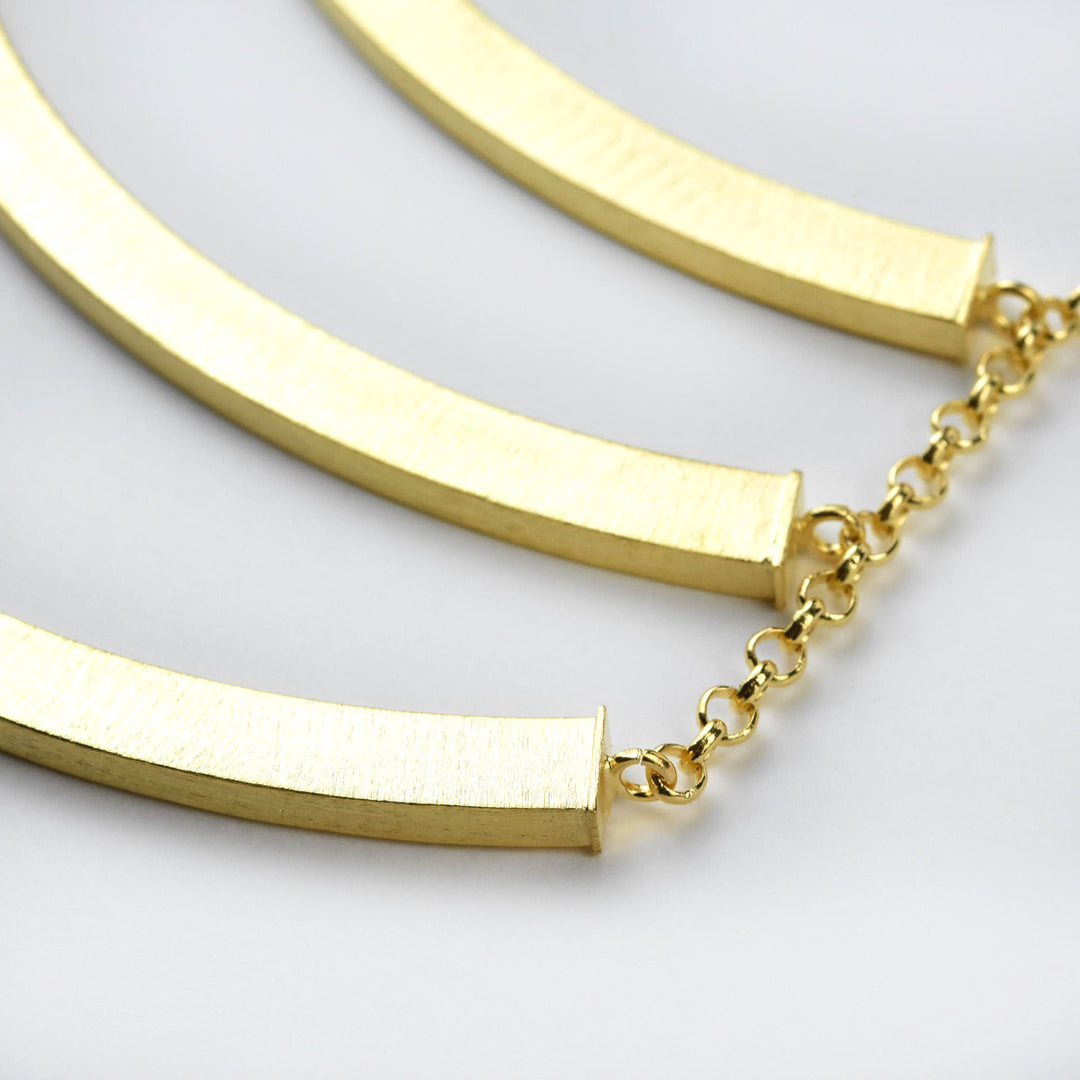 Triple Arc Collar Necklace in Gold Tone - Goldmakers Fine Jewelry