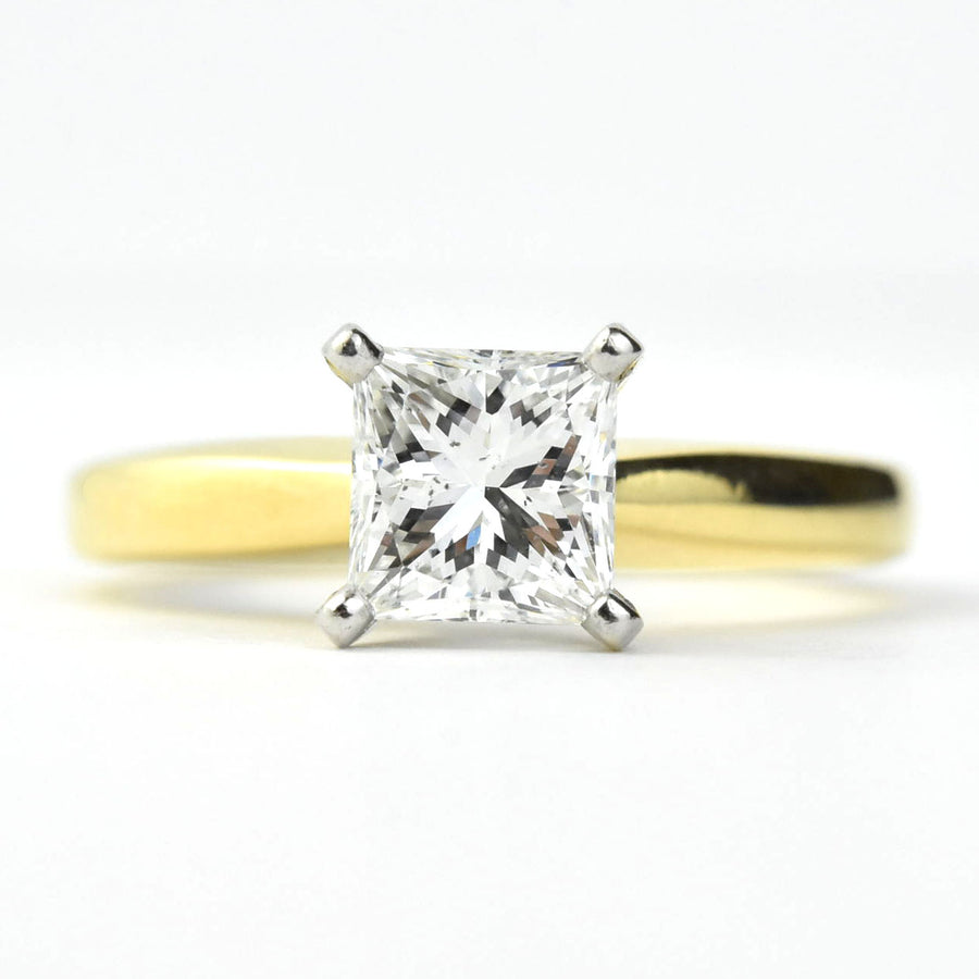 Princess Cut Diamond Solitaire Engagement Ring in 14k Yellow Gold - Goldmakers Fine Jewelry