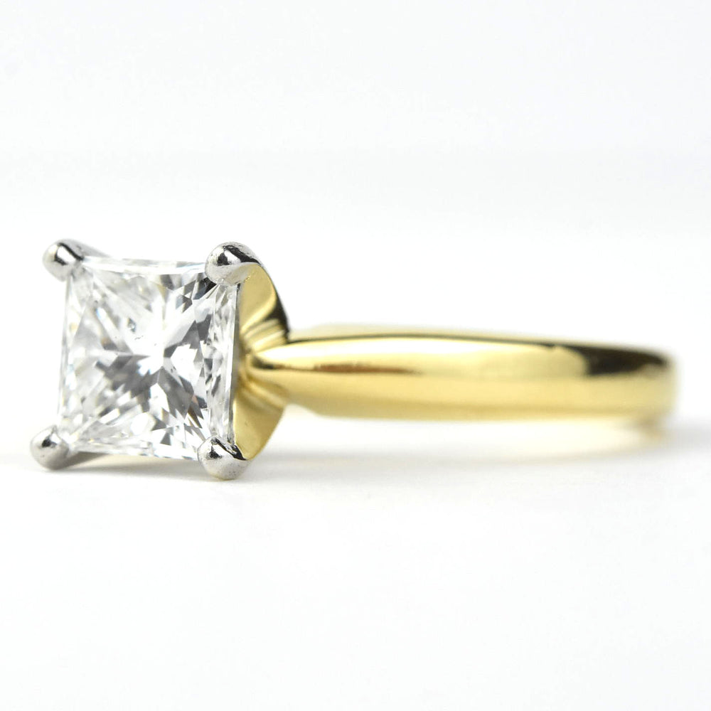 Princess Cut Diamond Solitaire Engagement Ring in 14k Yellow Gold - Goldmakers Fine Jewelry